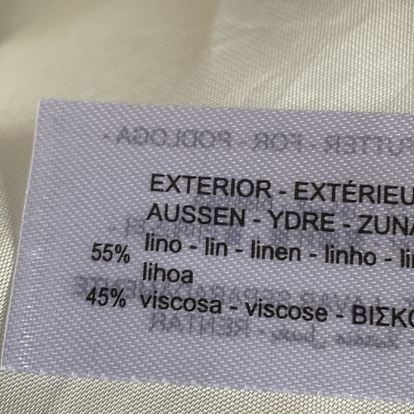 NWT. Zara Ecru Linen/Viscose Blend Double Breasted Blazer. Size L - Picture 10 of 11